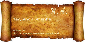 Marjanov Aranka névjegykártya